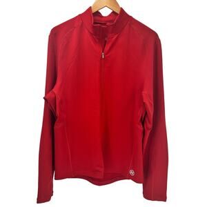 Novara Cycling Jacket Mens Large Red Full Zip Long Sleeve Activewear Performance